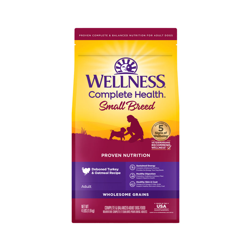 Wellness Complete Health Natural Small Breed Adult Turkey and Oatmeal Recipe Dry Dog Food