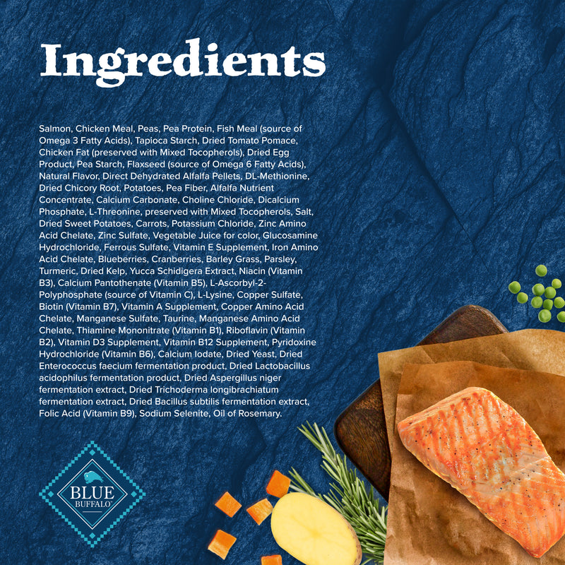 Blue Buffalo Wilderness Adult High-Protein Dry Dog Food with Real Salmon, Grain-Free, Made in the USA with Natural Ingredients, Salmon, 24-lb Bag