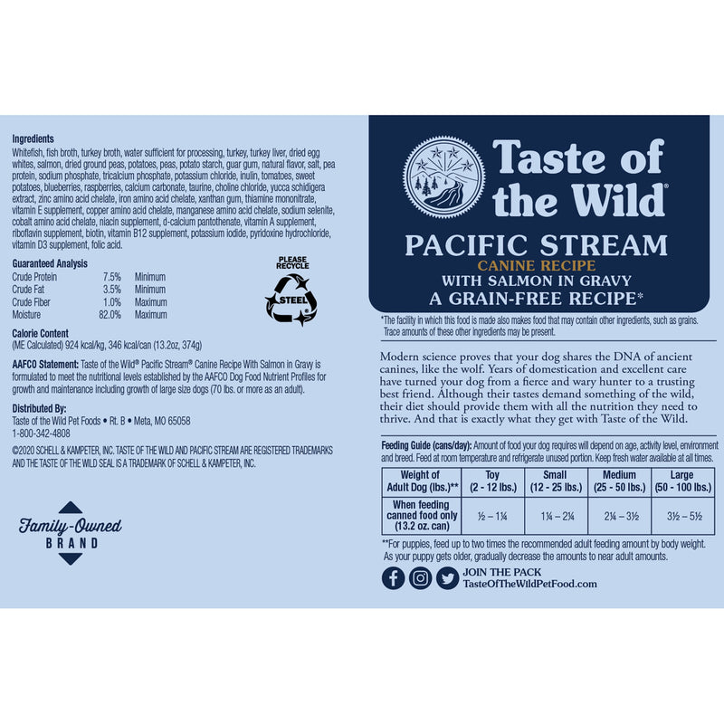 Taste of the Wild Pacific Stream Canine Recipe with Salmon in Gravy