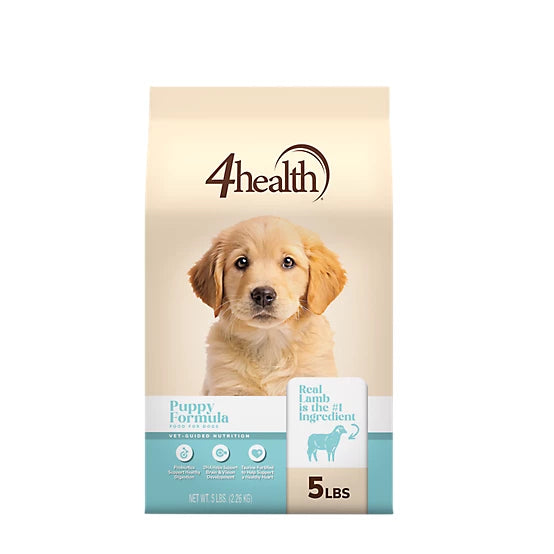 4health with Wholesome Grains Puppy Formula Dry Dog Food, 5lb