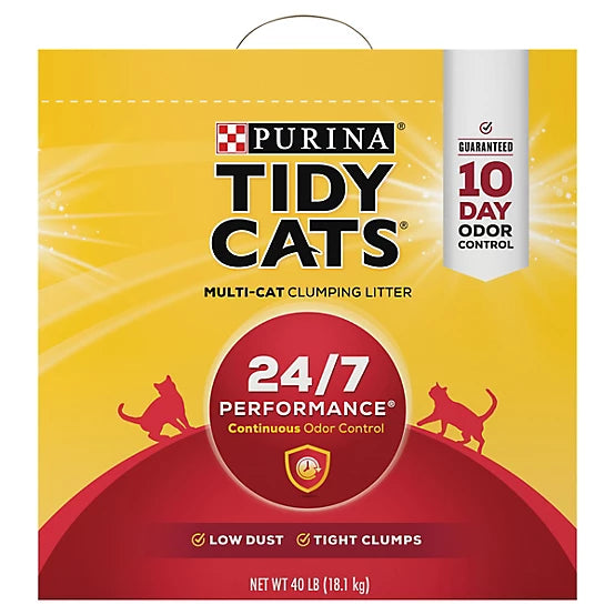 Purina Tidy Cats Scoop 24/7 Performance Continuous Odor Control for Multiple Cats Cat Litter, 40lb