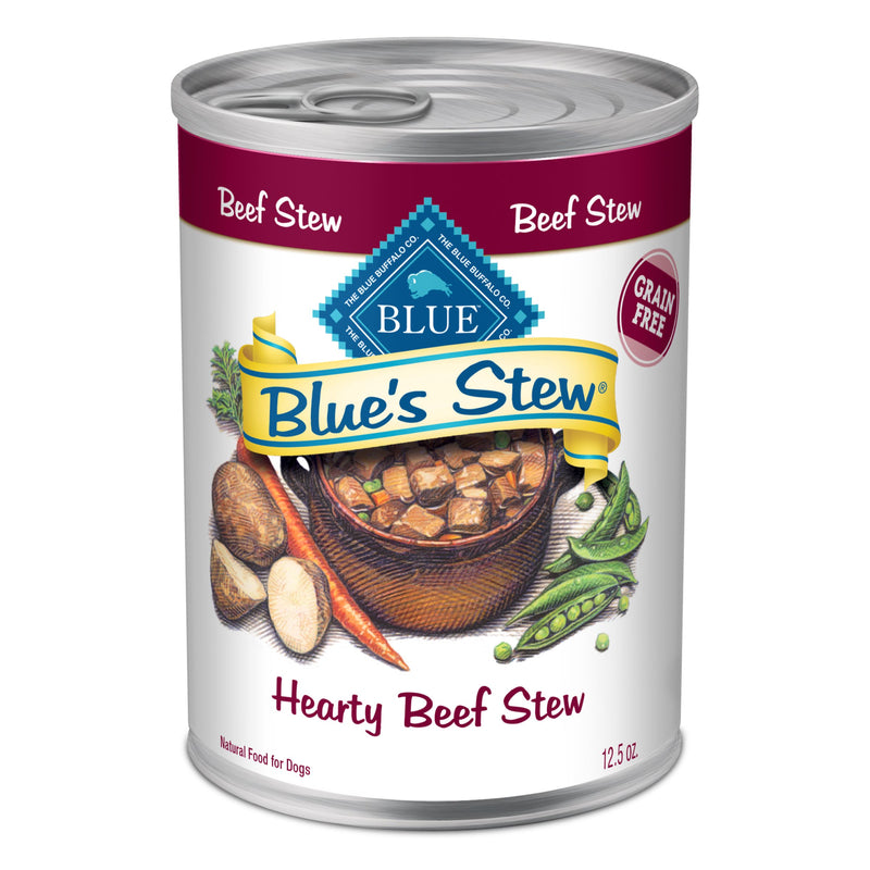Blue Buffalo Blue's Stew Grain-Free Wet Dog Food, Made with Natural Ingredients, Hearty Beef Stew, 12.5-oz. Can