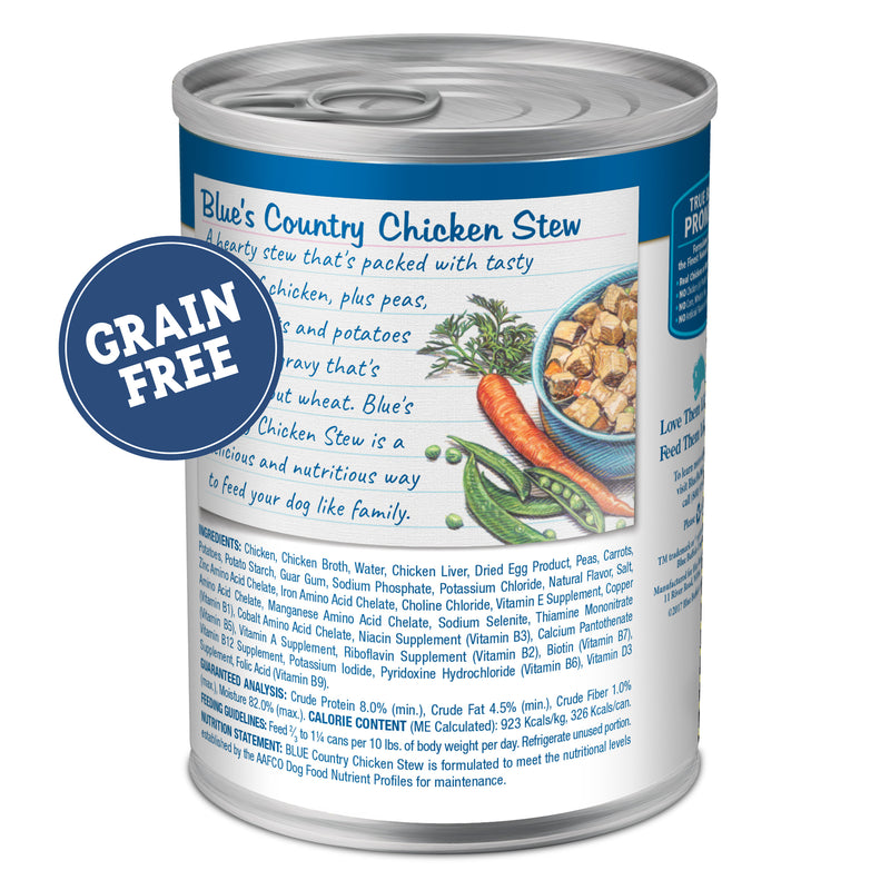 Blue Buffalo Blue's Stew Natural Wet Dog Food, Made with Natural Ingredients, Country Chicken Stew, 12.5-oz. Can