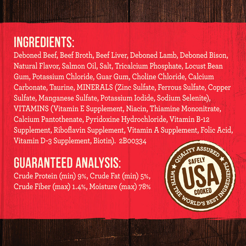 Merrick Grain Free Premium And Natural Canned Dog Food, Soft And Healthy Wet Recipe, Real Beef Lamb And Bison