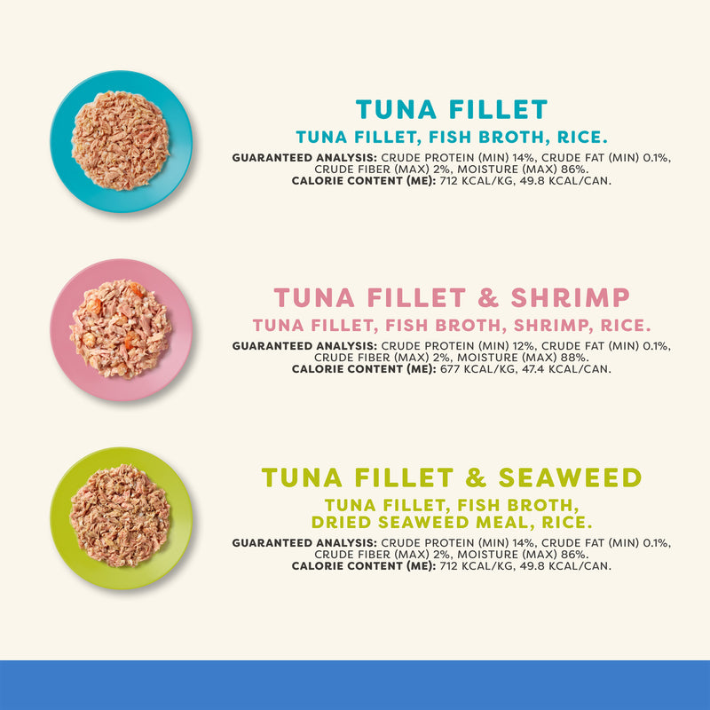 Applaws Fish Broth Selection Wet Cat Food 3 Flavor Multipack, 16-ct 2.47oz Cans