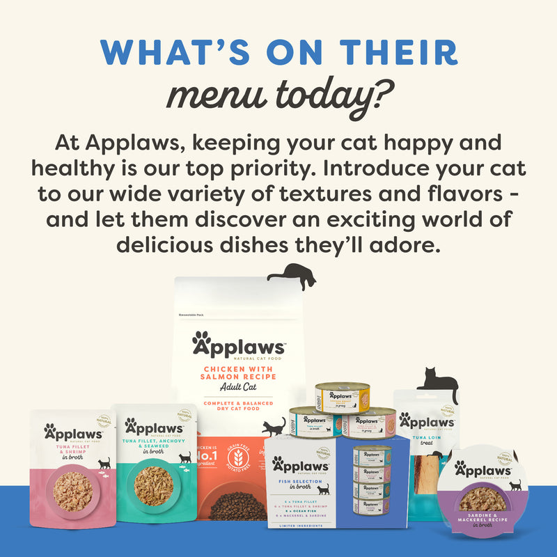 Applaws Fish Broth Selection Wet Cat Food 3 Flavor Multipack, 16-ct 2.47oz Cans