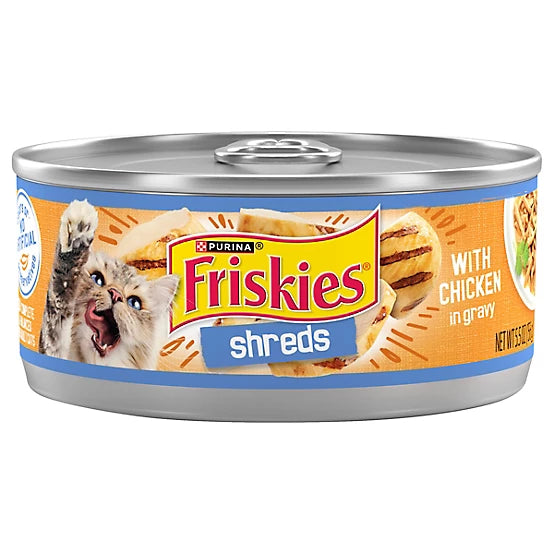 Purina Friskies Adult Shreds with Chicken in Gravy Wet Cat Food, 5.5 oz.