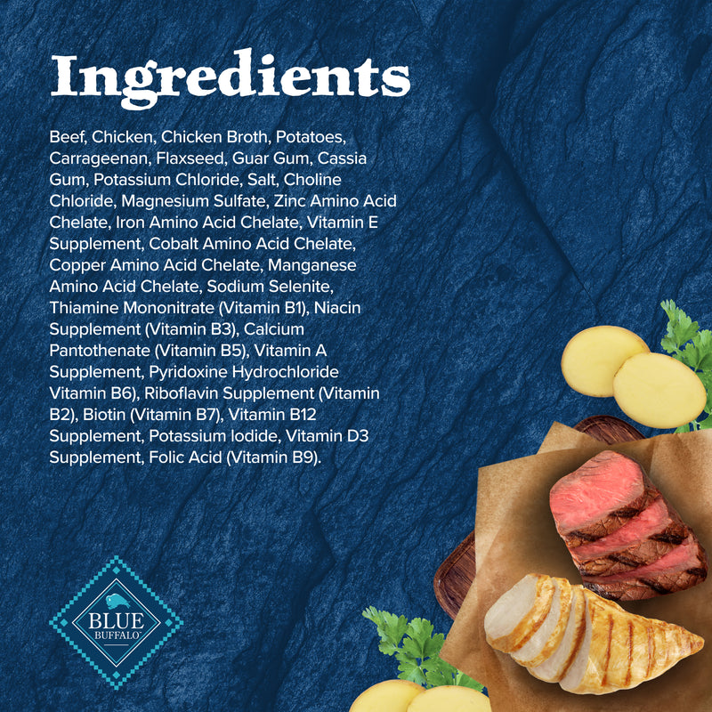 Blue Buffalo Wilderness Adult Wet Dog Food, High-Protein & Grain-Free, Made with Natural Ingredients, Beef & Chicken Grill, 12.5-oz. Can