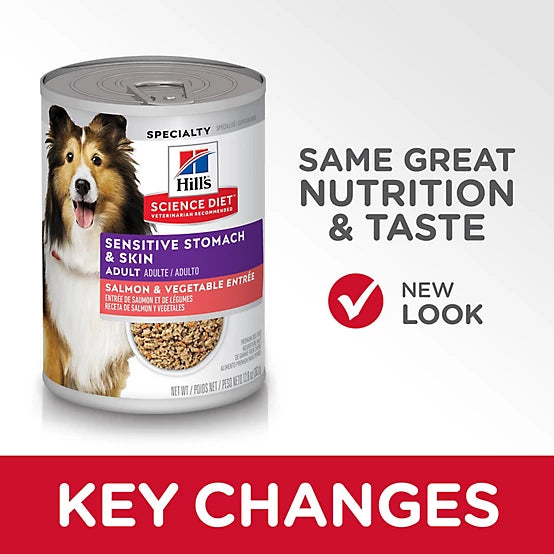 Hill's Science Diet Adult Sensitive Stomach and Skin Grain-Free Minced Salmon and Vegetables Recipe Wet Dog Food, 12.8 oz.