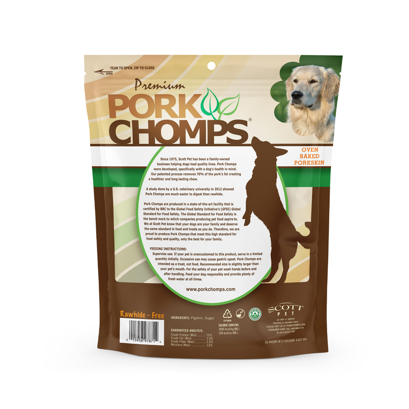 Pork Chomps 3-inch Baked Pork Skin Chips, 12 oz Dog Chews
