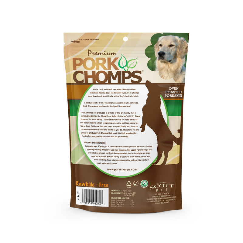 Pork Chomps 5-inch Roasted Pork Skin Mini Twists, 20 count Dog Chews