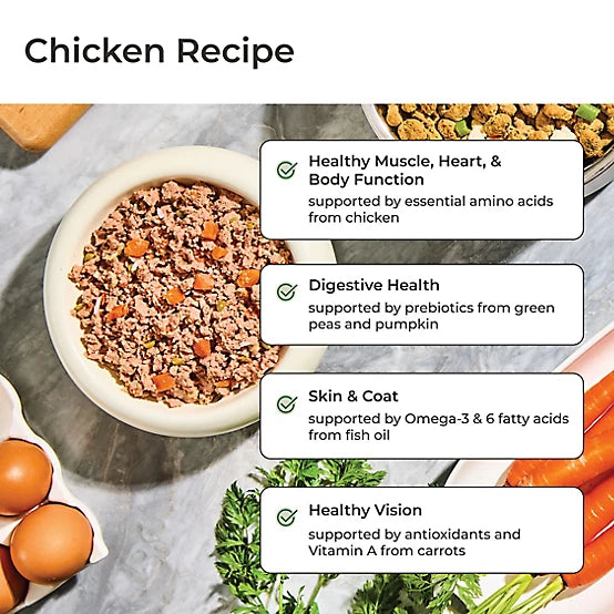 Freshpet Vital, Fresh Dog Food, Chicken Recipe with Peas, Carrots, & Brown Rice Roll, 1 lb.