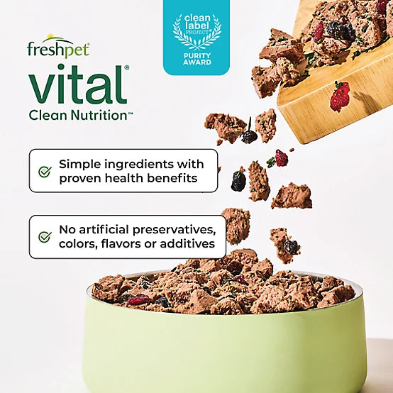 Freshpet Vital, Fresh Dog Food, Turkey Recipe with Carrots, Brown Rice & Spinach Roll, 6 lbs.