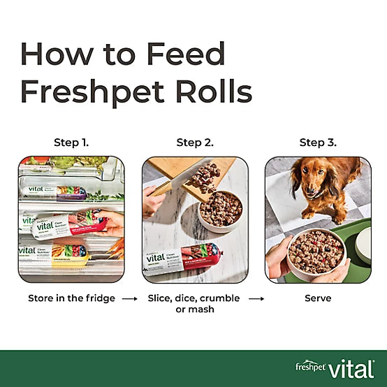 Freshpet Vital, Fresh Dog Food, Grain Free Beef & Bison Recipe Roll, 5 lbs.