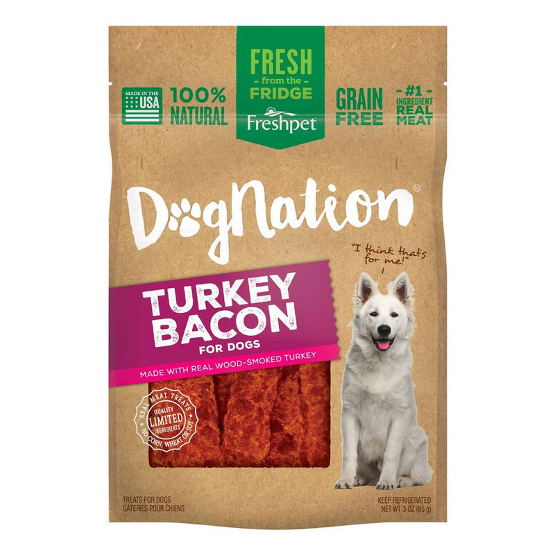 Freshpet Fresh Dog Treat, DogNation Turkey Bacon Treat 3 oz Bag