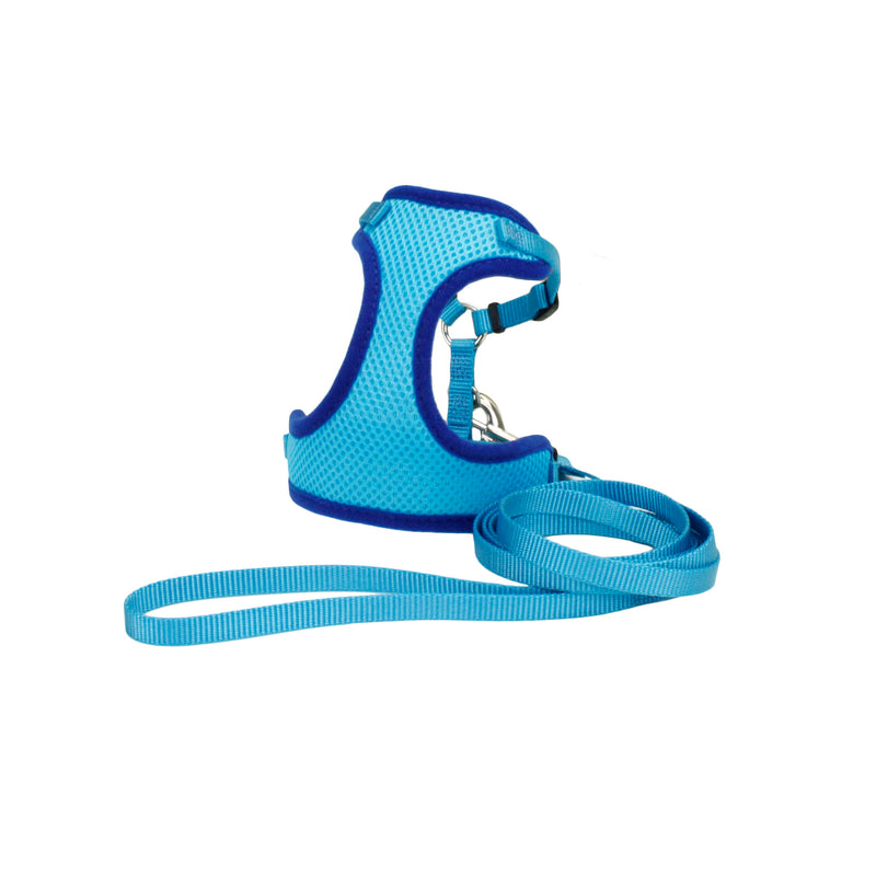 Comfort Soft® Adjustable Cat Harness with 6' Leash, Blue Lagoon, X-Small - Girth: 11"-14", Neck: 7"-10", Weight: 8-10lbs