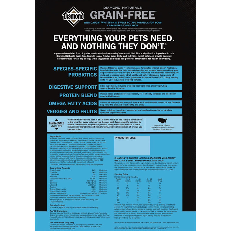 Diamond Naturals Grain-Free Wild-Caught Whitefish & Sweet Potato Formula Dry Dog Food