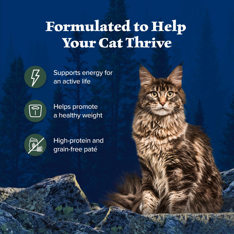 Blue Buffalo Wilderness Natural High-Protein Grain-Free Wet Food for Adult Cats, Duck Paté, 3-oz. Can