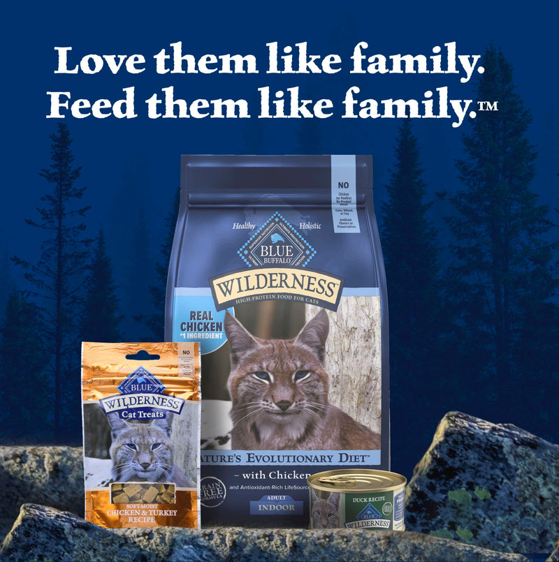 Blue Buffalo Wilderness Natural High-Protein Grain-Free Wet Food for Adult Cats, Duck Paté, 3-oz. Can