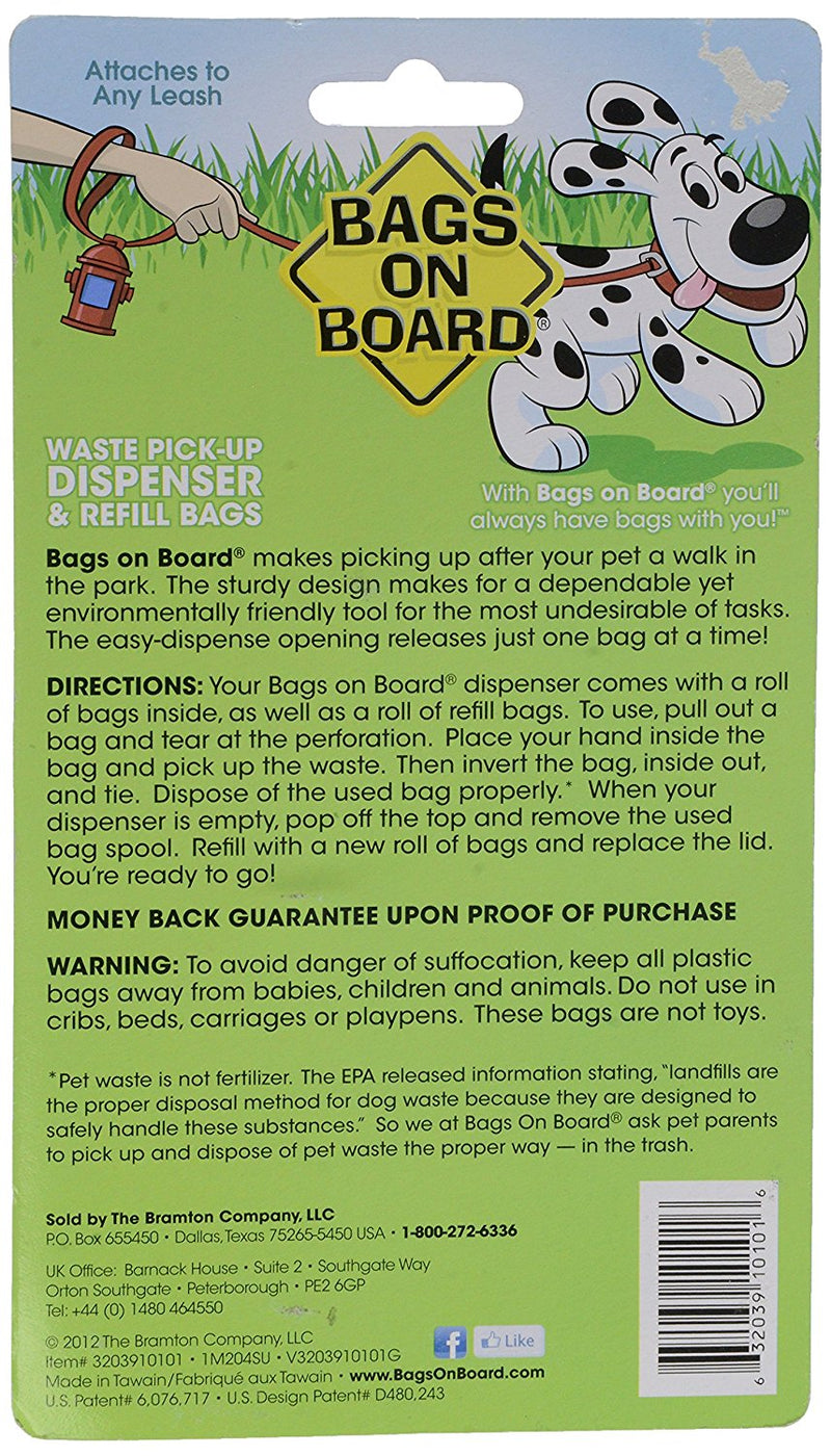 Bags on Board Fire Hydrant Waste Pick-up Bag Dispenser 30 bags