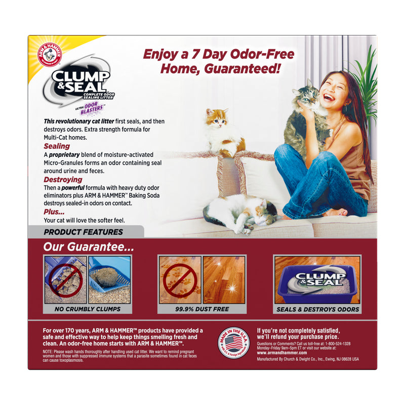 ARM & HAMMER Clump & Seal Litter, Multi-Cat, 19 lb