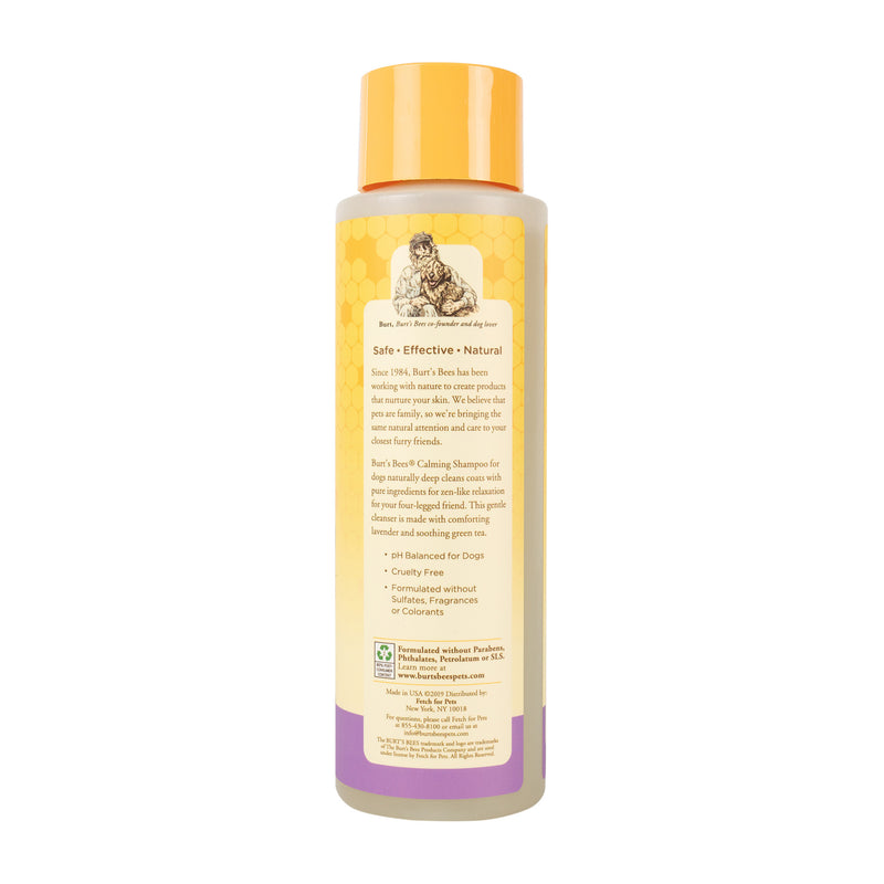 Burt's Bees for Pets Calming Dog Shampoo with Lavender and Green Tea, 95% Natural Origin Formulas, Soothing Canine Cleanser - Gentle Wash, 16 oz