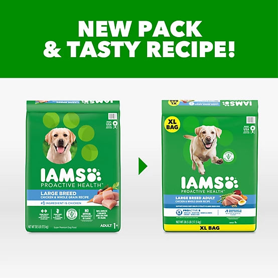 Iams Proactive Health Large Breed Adult Real Chicken and Whole Grain Recipe Dry Dog Food, 38.5lb