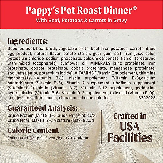 Merrick Chunky Adult Pappy's Pot Roast in Gravy Wet Dog Food, 12.7 oz.