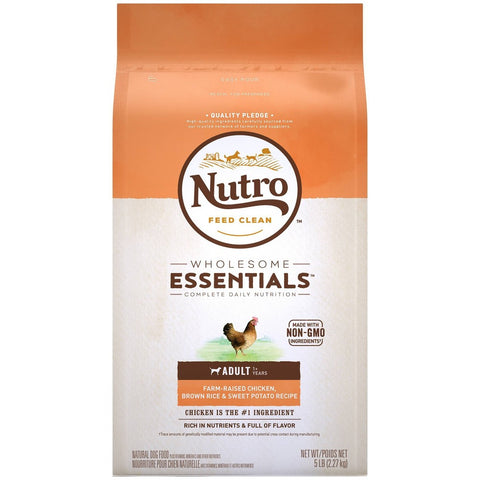 NUTRO NATURAL CHOICE Adult Dry Dog Food, Chicken & Brown Rice Recipe Dog Kibble, 5 lb. Bag
