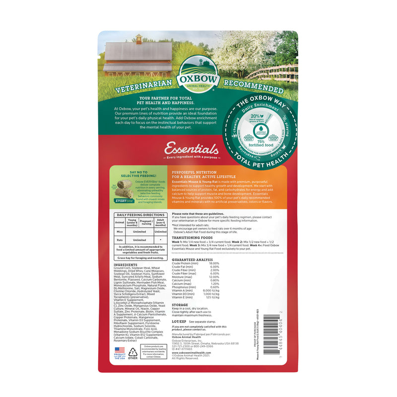 Oxbow Animal Health Essentials Mouse & Young Rat Food 2.5lb