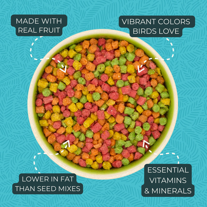 Zupreem FruitBlend Flavor with Natural Fruit Flavors Small Bird Food 2lb- Parakeets, Budgies, Parrotlets