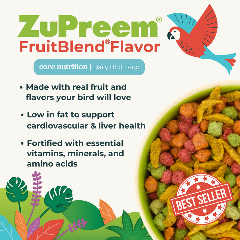Zupreem FruitBlend Flavor Food with Natural Flavors for Medium Birds