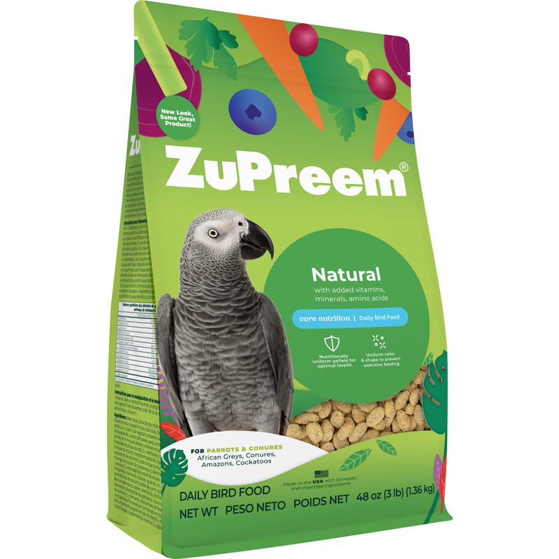Zupreem Natural Food with Added Vitamins Minerals Amino Acids for Parrots and Conures