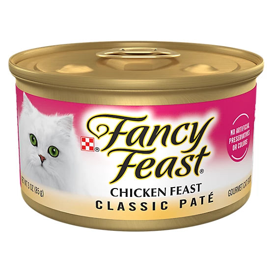 Purina Fancy Feast Adult Chicken Feast Pate Wet Cat Food, 3 oz.