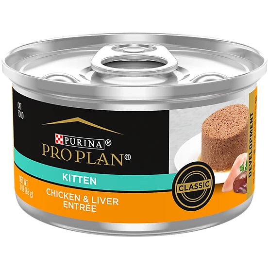 Purina Pro Plan Kitten Chicken and Liver Entree Wet Cat Food, 3 oz.