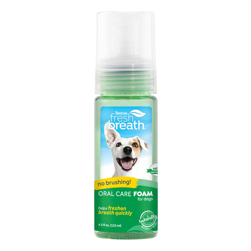 TropiClean Fresh Breath Mint Foam for Pets, 4.5oz