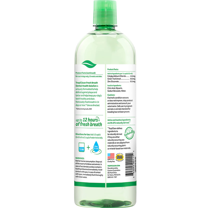 Tropiclean Fresh Breath Water Additive for Dogs & Cats