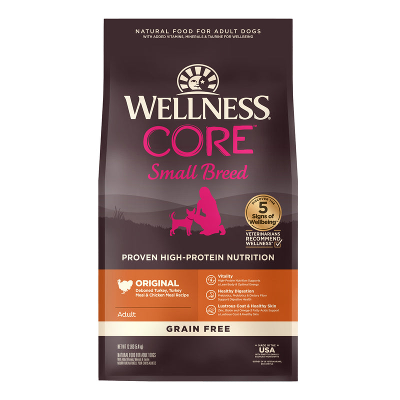 Wellness CORE Grain Free Natural Small Breed Health Turkey and Chicken Recipe Dry Dog Food