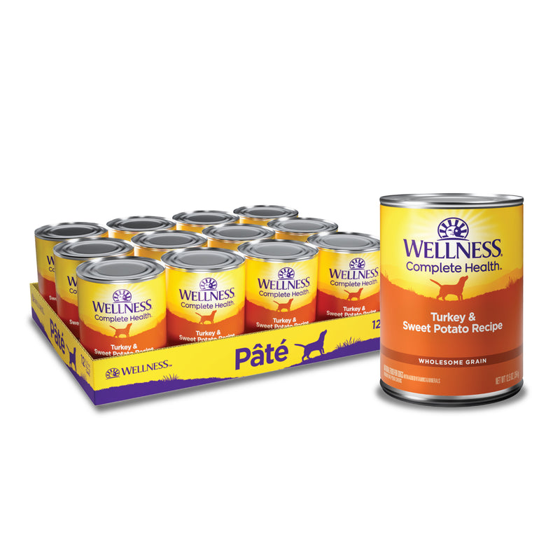 Wellness Complete Health Natural Wet Canned Dog Food Turkey & Sweet Potato, 12.5-Ounce Can