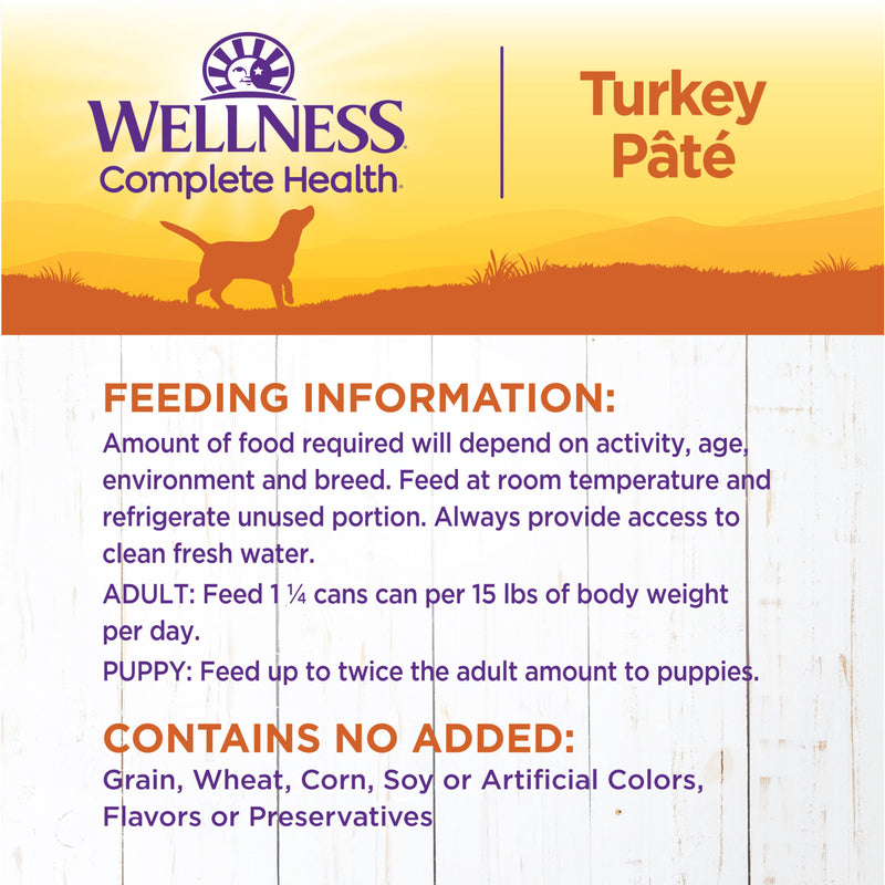 Wellness Complete Health Natural Wet Canned Dog Food Turkey & Sweet Potato, 12.5-Ounce Can