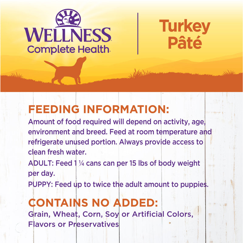 Wellness Complete Health Natural Wet Canned Dog Food Turkey & Sweet Potato, 12.5-Ounce Can