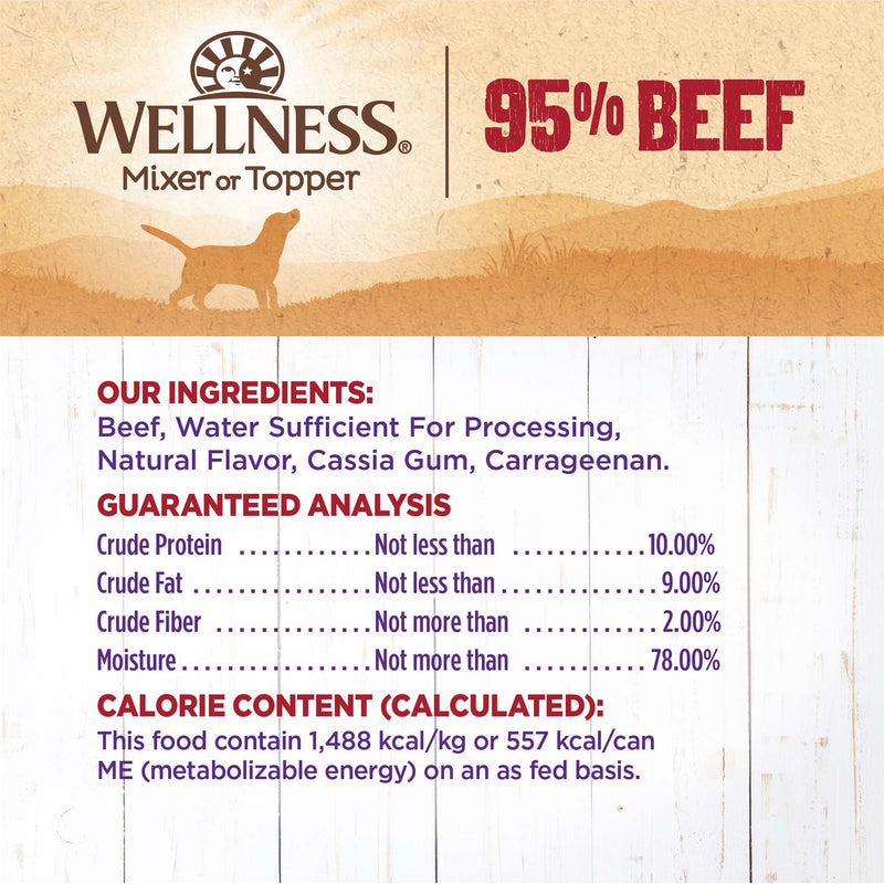 Wellness Natural Grain Free 95% Beef Recipe Adult Wet Canned Dog Food