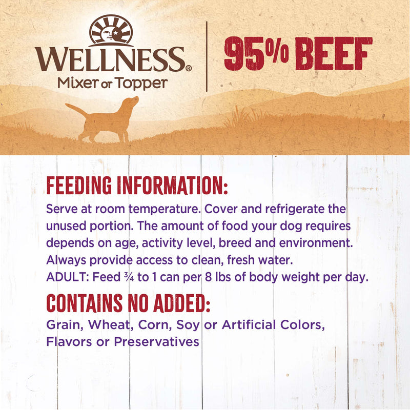 Wellness Natural Grain Free 95% Beef Recipe Adult Wet Canned Dog Food