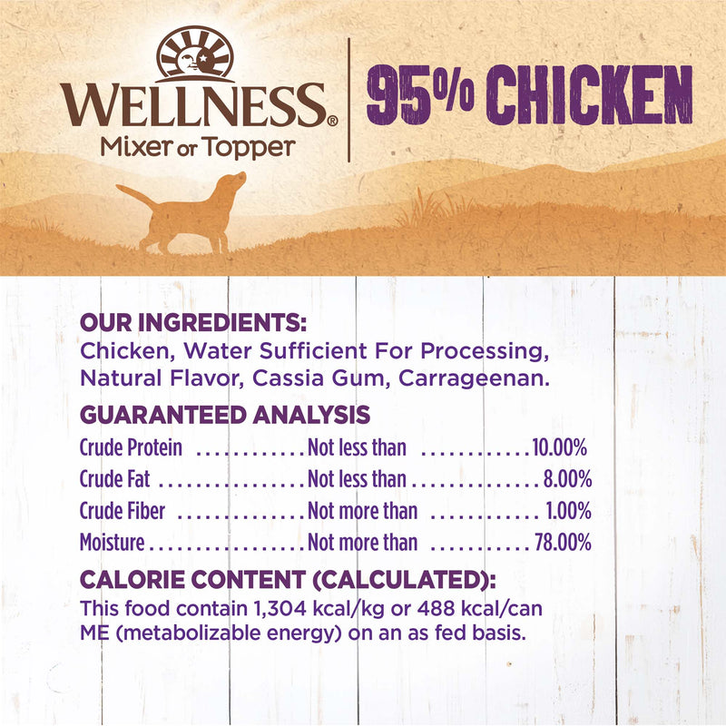 Wellness Natural Grain Free 95% Chicken Recipe Adult Wet Canned Dog Food