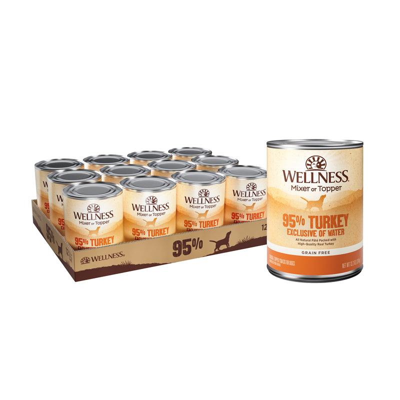 Wellness 95% Turkey Natural Wet Grain Free Canned Dog Food, 13.2-Ounce Can
