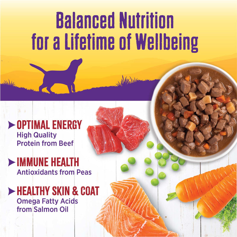 Wellness Thick & Chunky Natural Grain Free Canned Dog Food, Beef Stew, 12.5-Ounce Can