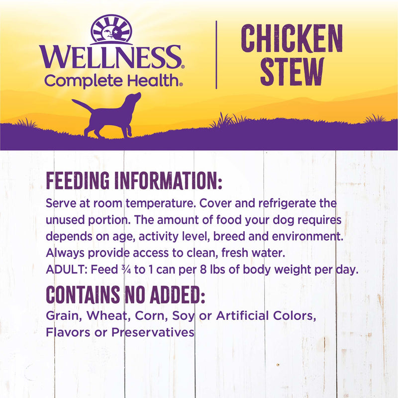 Wellness Thick & Chunky Natural Grain Free Canned Dog Food, Chicken Stew, 12.5-Ounce Can
