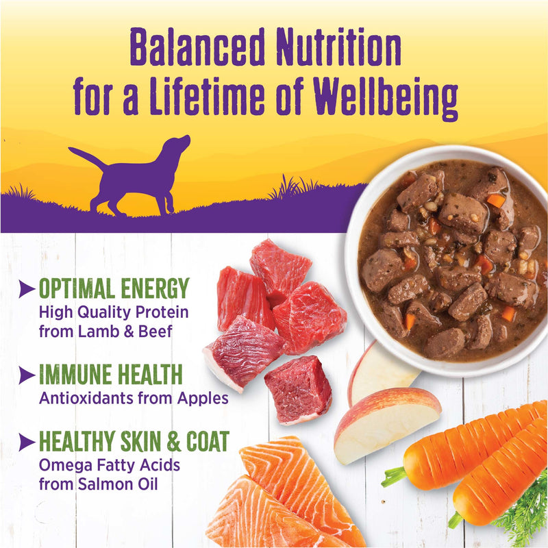 Wellness Thick & Chunky Natural Canned Dog Food, Lamb & Beef Stew, 12.5-Ounce Can