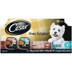 CESAR® HOME DELIGHTS™ Chicken & Vegetable Beef Stew Variety 12ct