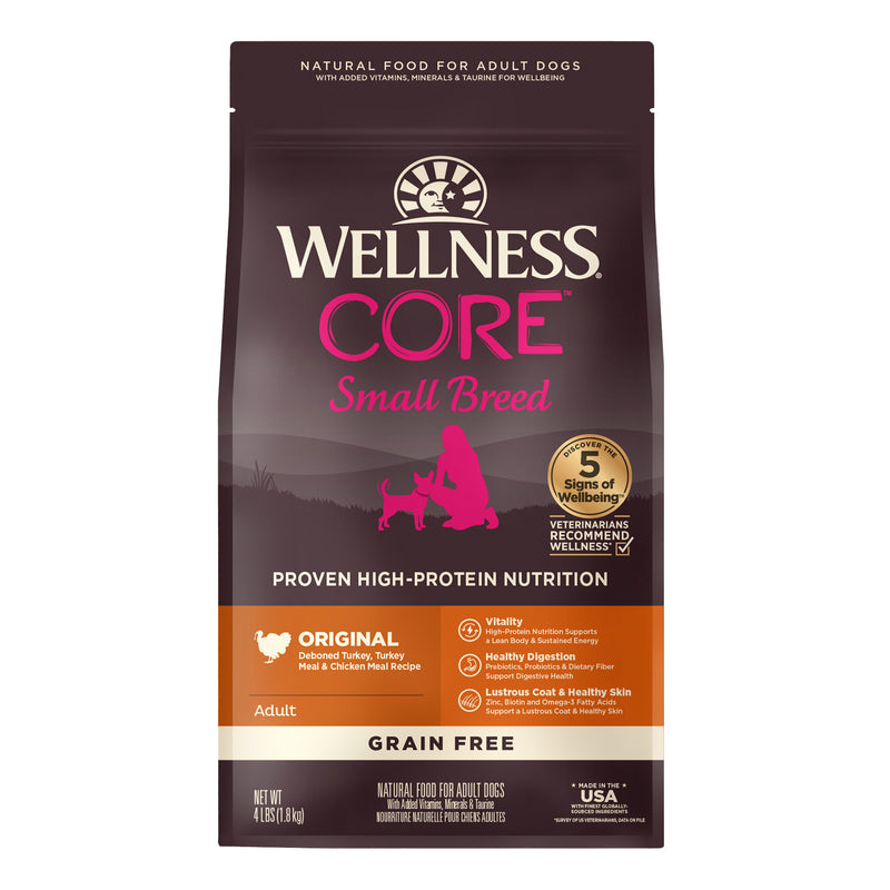 Wellness CORE Grain Free Natural Small Breed Health Turkey and Chicken Recipe Dry Dog Food